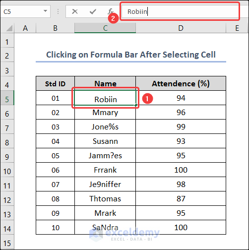 How to Edit Cell with Single Click Using Formula Bar in Excel