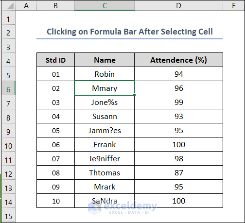 How to Edit Cell with Single Click Using Formula Bar in Excel