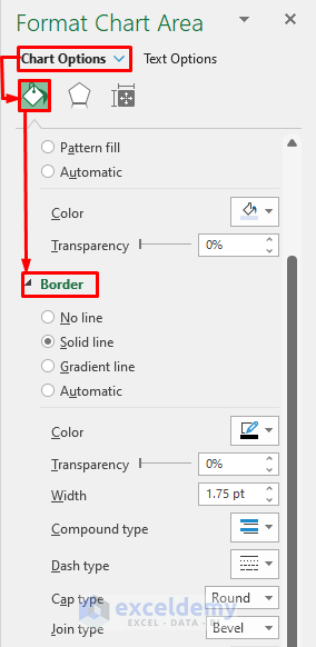 Edit Pie Chart Border in Excel