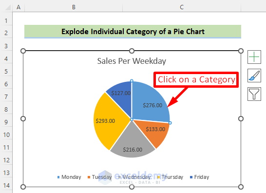 Explode Individual Category of Pie Chart