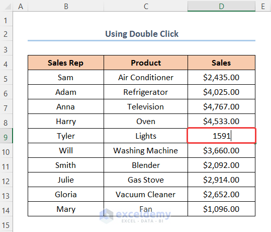How to Edit a Cell in Excel Using Double Click