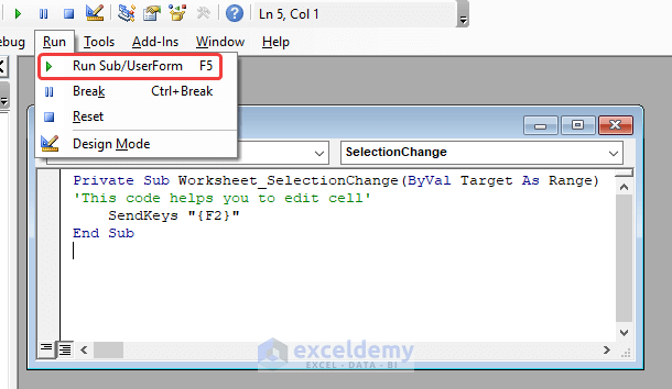 How to Edit a Cell in Excel Using VBA Code