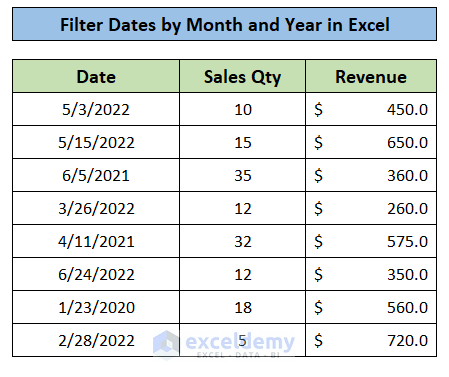 How to Filter Dates by Month and Year in Excel