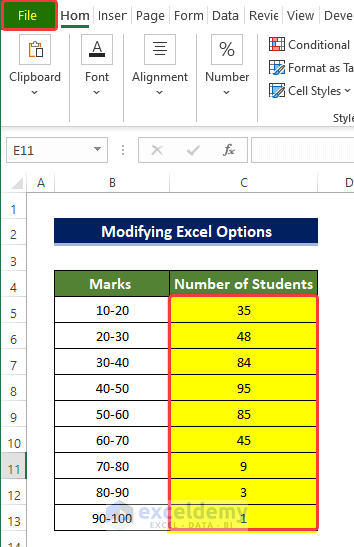 Modifying Excel Options to Find Comments in Excel