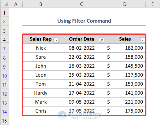 How to Group Dates in Excel Filter Using Custom AutoFilters