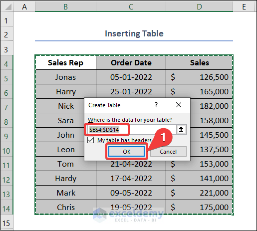 How to Group Dates in Excel Filter Inserting Table