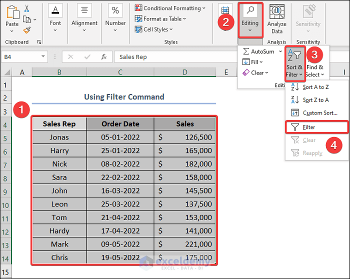 How to Group Dates in Excel Filter Using AutoFilter