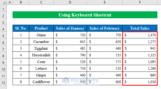 Keyboard Shortcut to Make Excel Auto Calculate Formulas