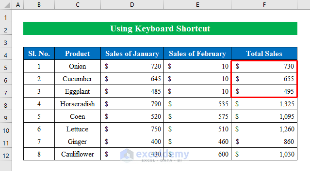 Keyboard Shortcut to Make Excel Auto Calculate Formulas
