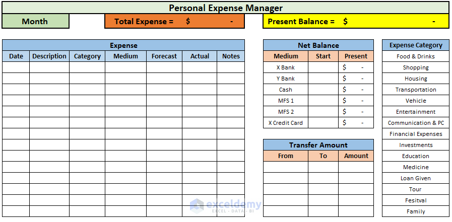 How to Make Personal Expense Sheet in Excel