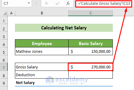 Referencing to the Gross Salary of the Employee