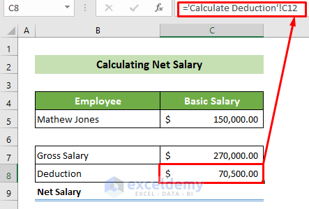 Referencing to the Deduction of the Employee's Basic Salary