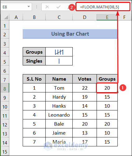 How to Make Tally Marks in Excel Using Bar Chart