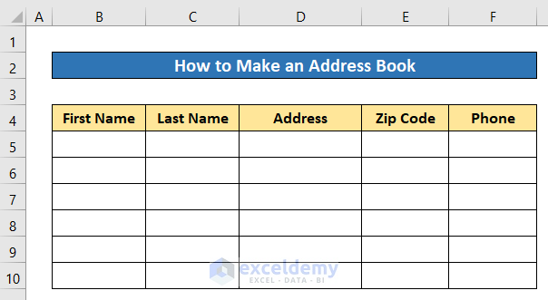 How to Make an Address Book in Excel
