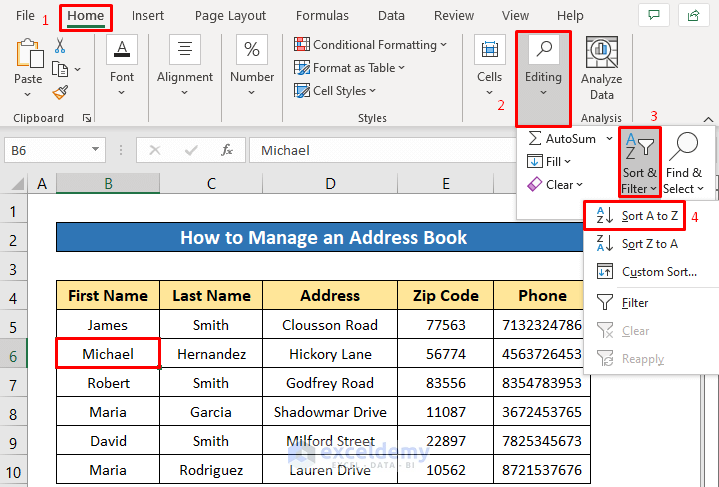 How to Manage an Address Book