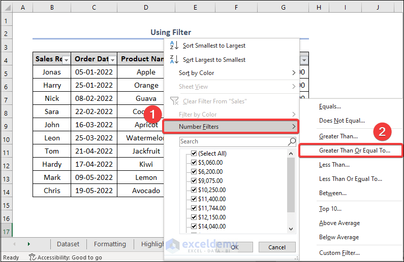 How to Organize Raw Data in Excel Using Filter Option