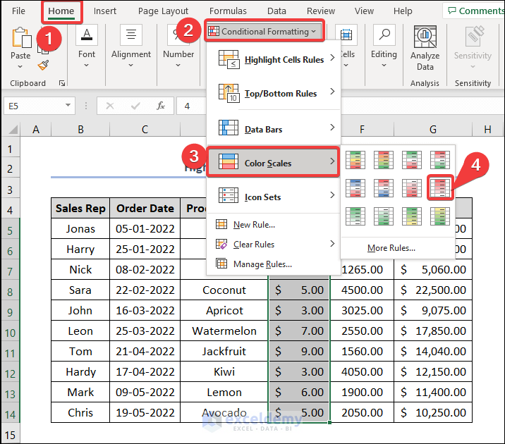 How to Organize Raw Data in Excel Using Highlight Cell