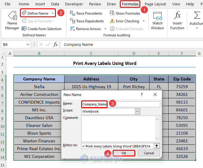 How to Print Avery Labels from Excel Using Word