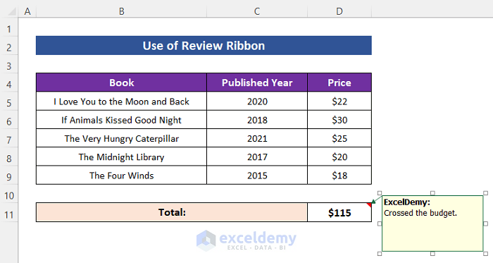 Using Review Ribbon to Reference Comments