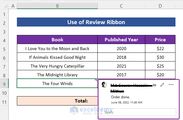 Using Review Ribbon to Reference Comments