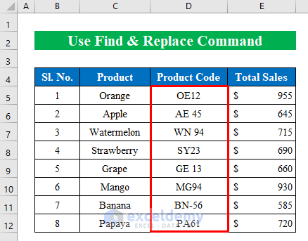 Use Find & Replace Command to Remove Asterisk in Excel
