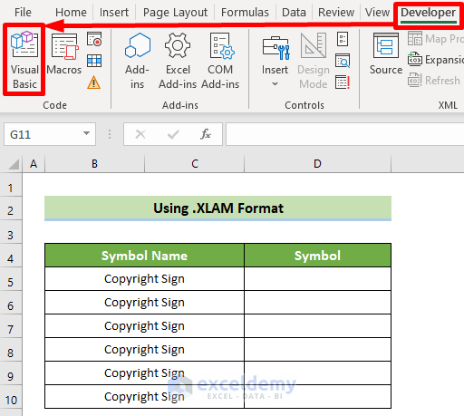 Access the Visual Basic Tool to Save Macros in Excel Permanently