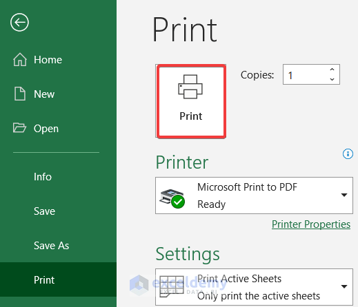 Save as PDF using Print
