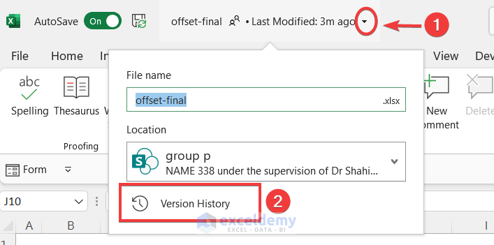 How to See History of Edit in Excel