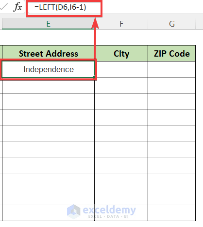 Extract Street Address from Address Using LEFT Function