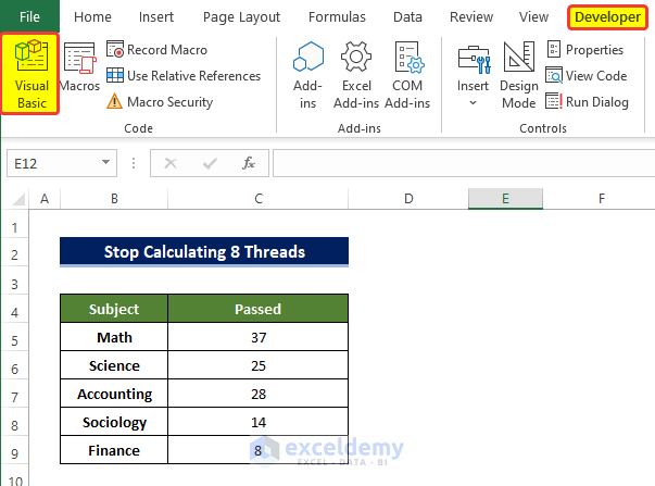Embedding VBA to Disable Screen Updating, Enable Events to Stop Calculating 8 Threads in Excel