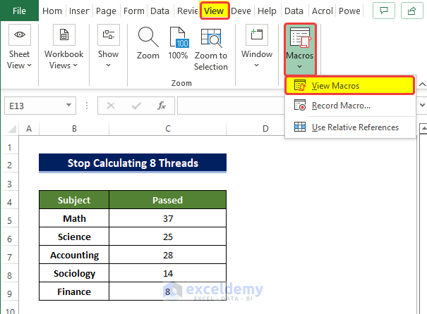Embedding VBA to Disable Screen Updating, Enable Events to Stop Calculating 8 Threads in Excel