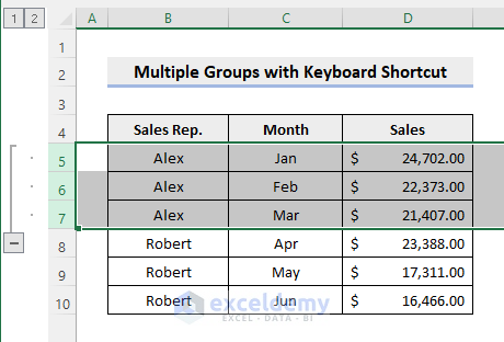 Create Multiple Groups with Keyboard Shortcut
