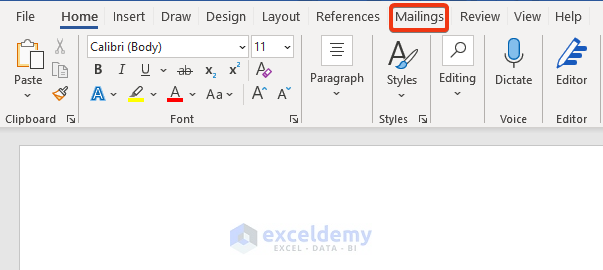 Prepare Email Content in Microsoft Word in Mail merge