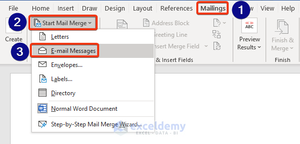 Prepare Email Content in Microsoft Word in Mail merge