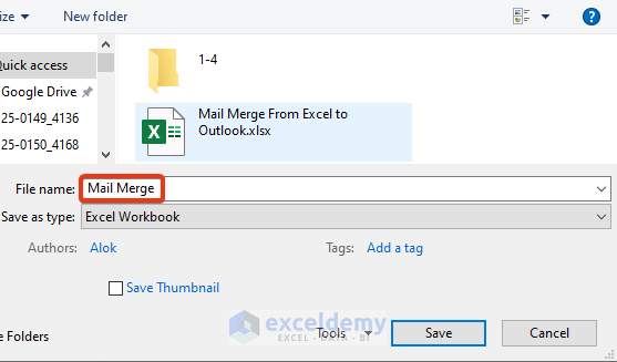 Mail Merge Data in Microsoft Excel