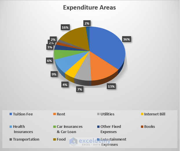 Expenses and Income to Make a Budget in Excel for College Students 