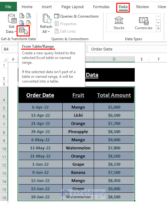 Power Query-Excel Date Filter Last 30 Days