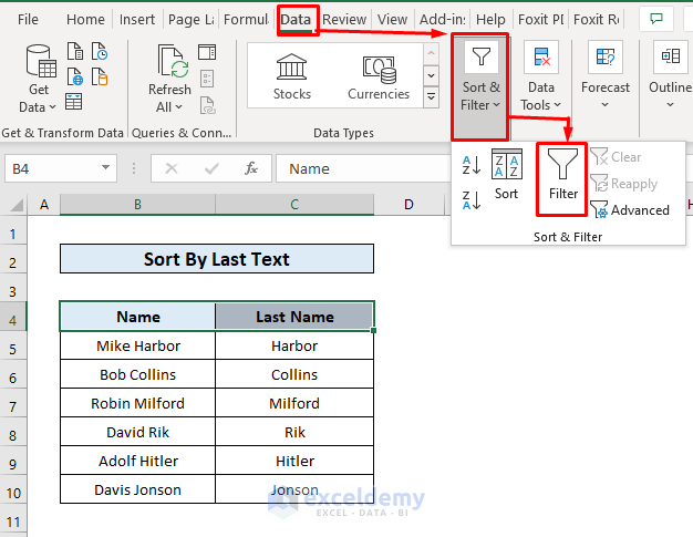 Rearranging columns in excel alphabetically