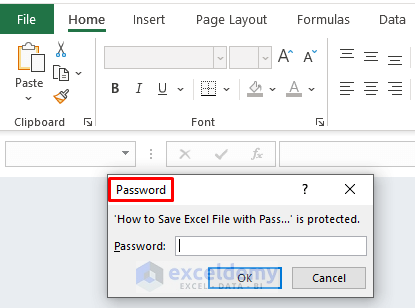 Cross-check-Save Excel File with Password