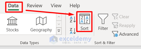 Automatically Reorganize Columns with Sort Tool in Excel