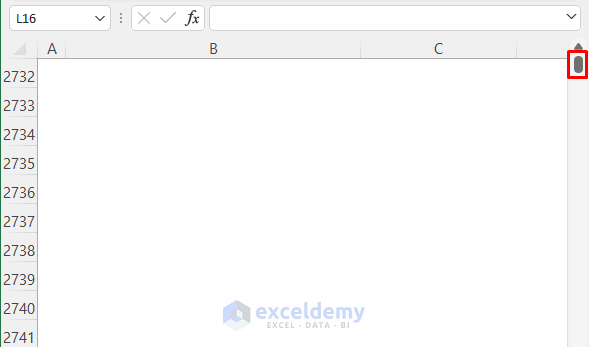 Delete Entire Empty Rows if the scroll bar is not working in Excel