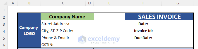 Tally Sales Invoice in Excel Format
