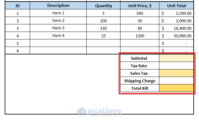 Add Subtotal and Total Including Tax and Shipping Charge