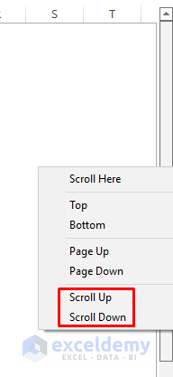 Vertical Scroll Bar Not Working in Excel 