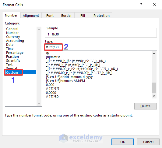 Custom Fraction Format in Excel