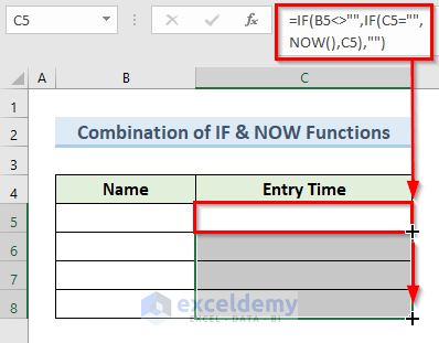 Enter Data in Different Columns to Insert Timestamp Automatically