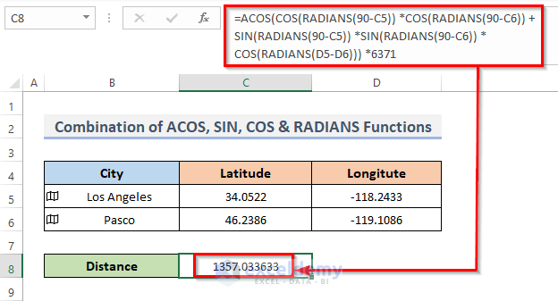 Excel Distance Function How to Calculate the Distance Between Two Cities in Excel (5 Methods ...