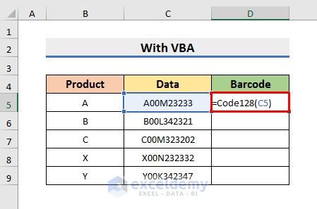 Step-by-Step Procedures to Generate Code 128 Barcode Font for Excel
