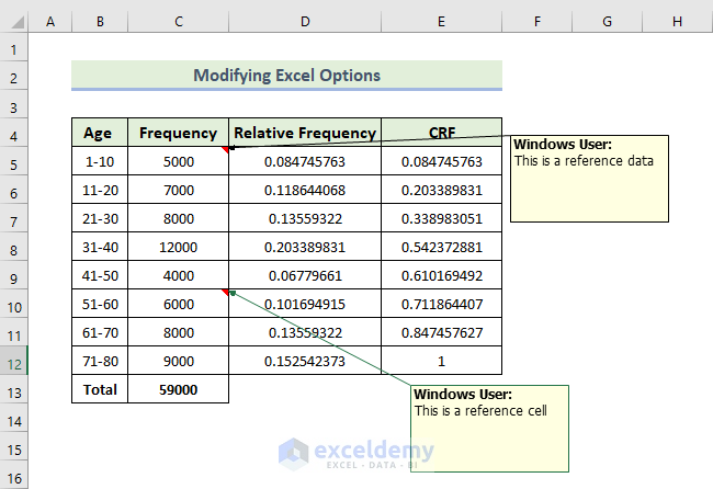 Modify Excel Options