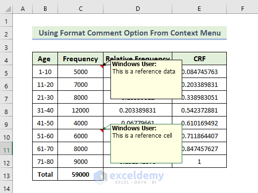 Use Format Comment Option from Context Menu